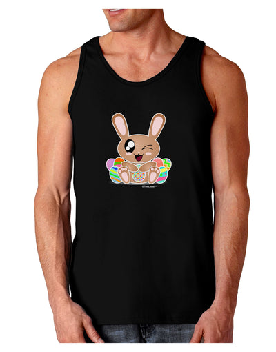 Cute Bunny with Eggs Dark Loose Tank Top-Mens Loose Tank Top-TooLoud-Black-Small-Davson Sales