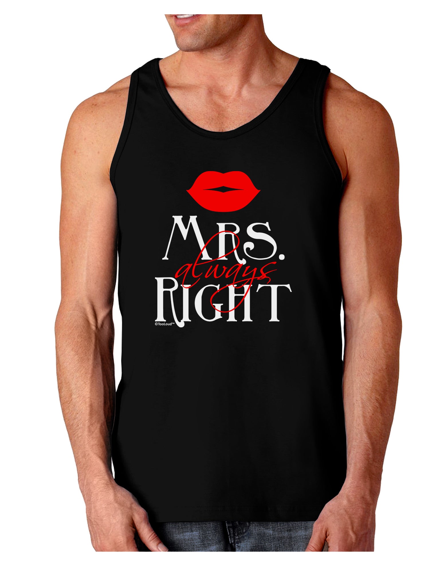 Matching Husband and Wife Designs - Mrs Always Right Dark Loose Tank Top-Mens Loose Tank Top-TooLoud-Black-Small-Davson Sales