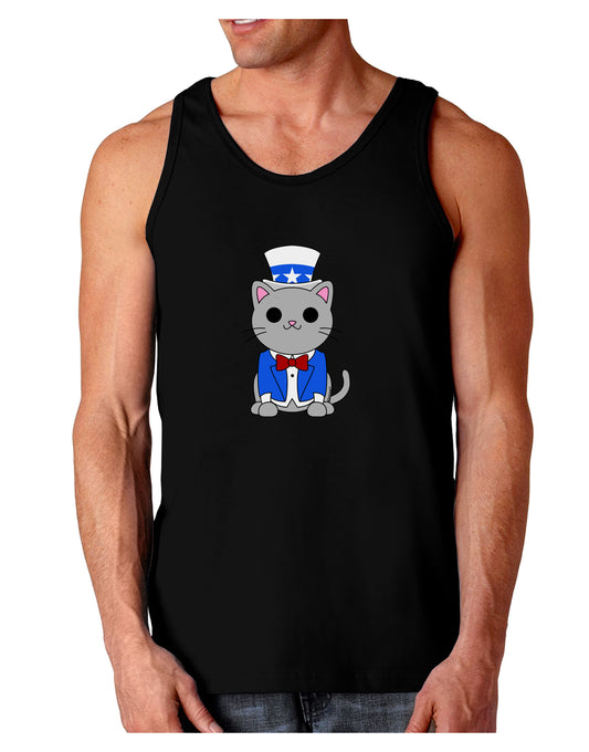 Patriotic Cat Dark Loose Tank Top by TooLoud-Mens Loose Tank Top-TooLoud-Black-Small-Davson Sales