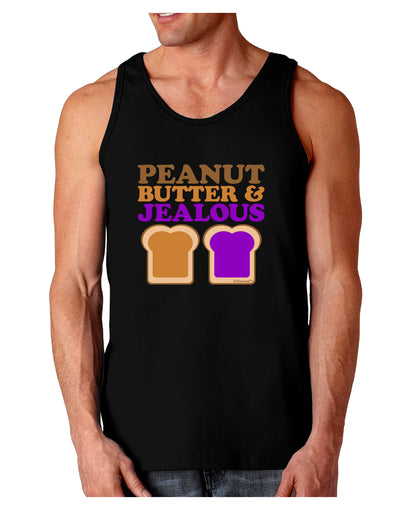 Peanut Butter and Jealous Dark Loose Tank Top by TooLoud-Mens Loose Tank Top-TooLoud-Black-Small-Davson Sales