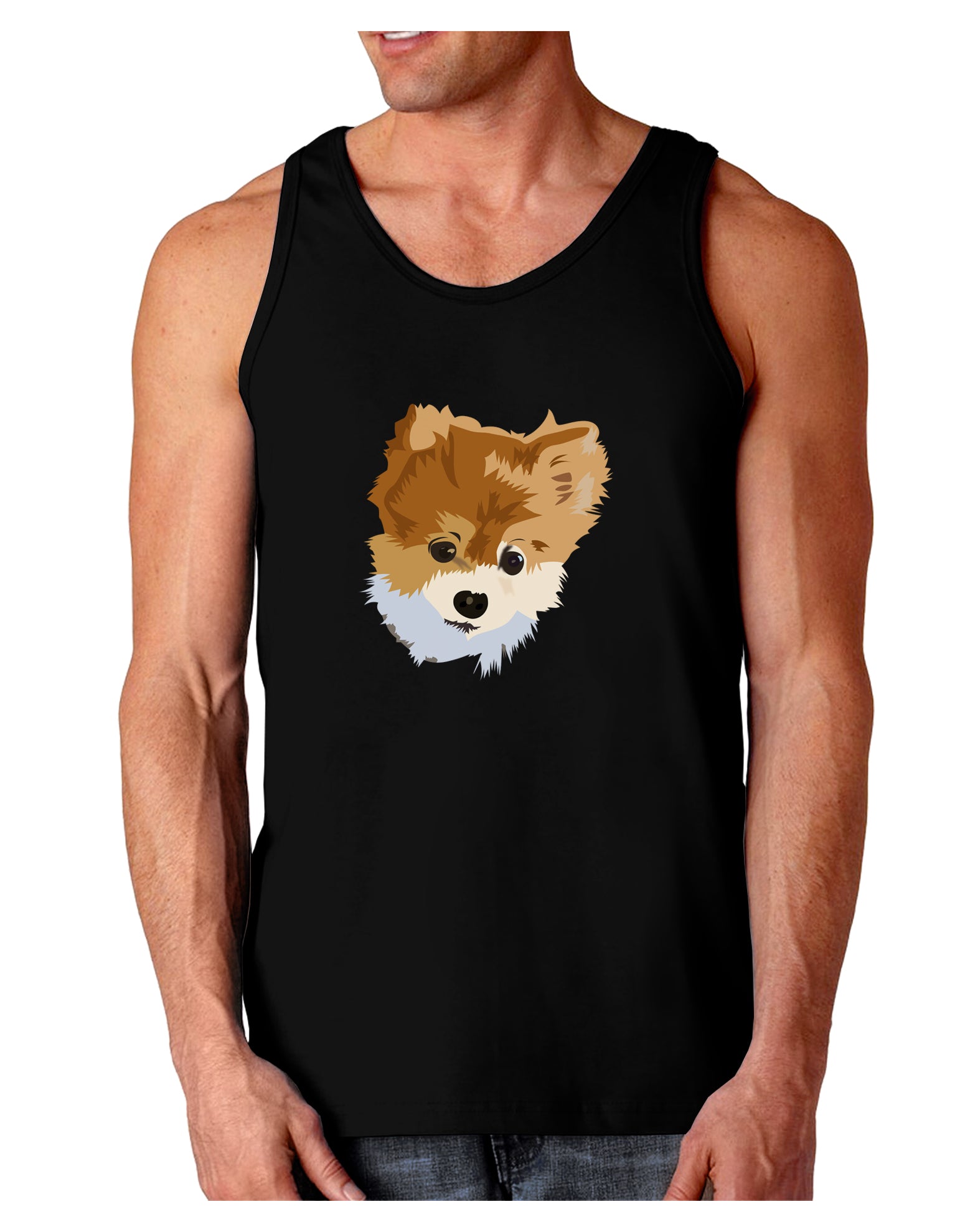 Custom Pet Art Dark Loose Tank Top by TooLoud-Mens Loose Tank Top-TooLoud-Black-Small-Davson Sales