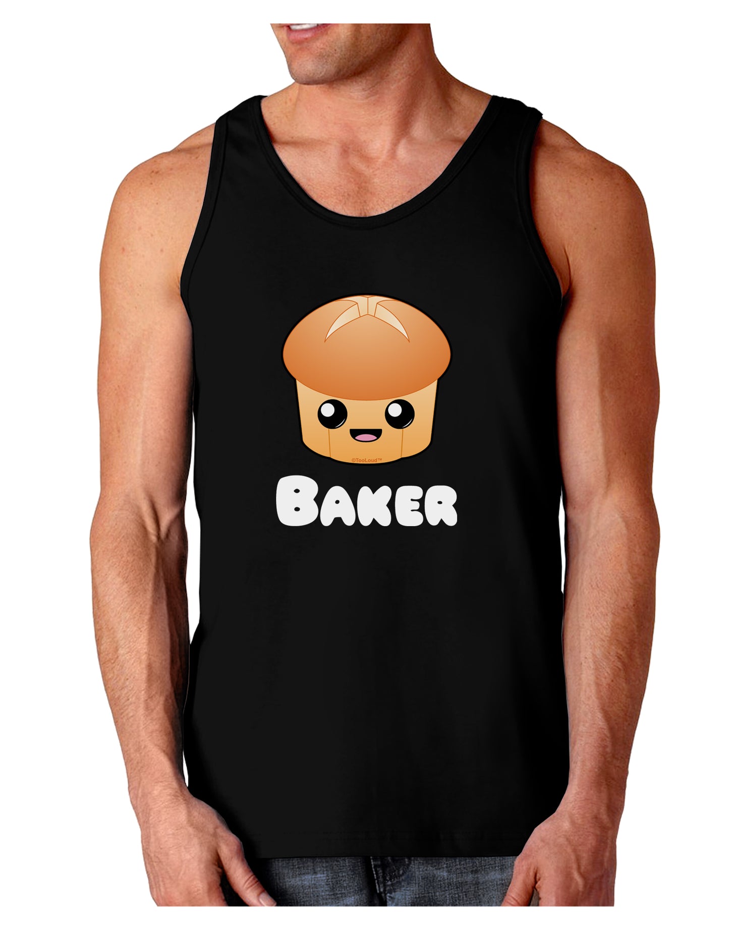Baker Cute Roll Dark Loose Tank Top-Mens Loose Tank Top-TooLoud-Black-Small-Davson Sales