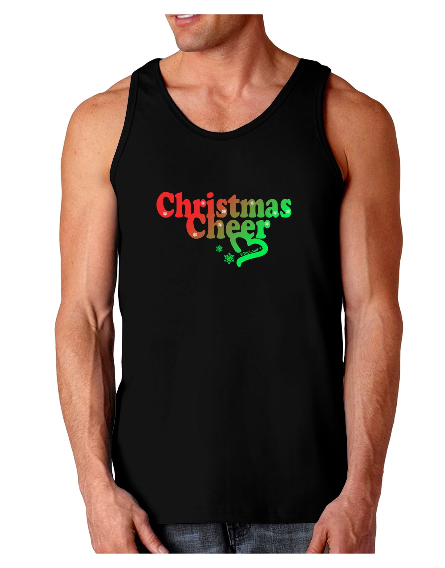 Christmas Cheer Color Dark Loose Tank Top-Mens Loose Tank Top-TooLoud-Black-Small-Davson Sales