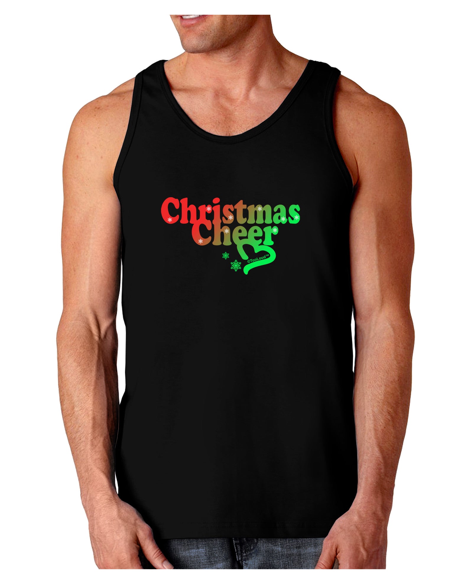 Christmas Cheer Color Dark Loose Tank Top-Mens Loose Tank Top-TooLoud-Black-Small-Davson Sales