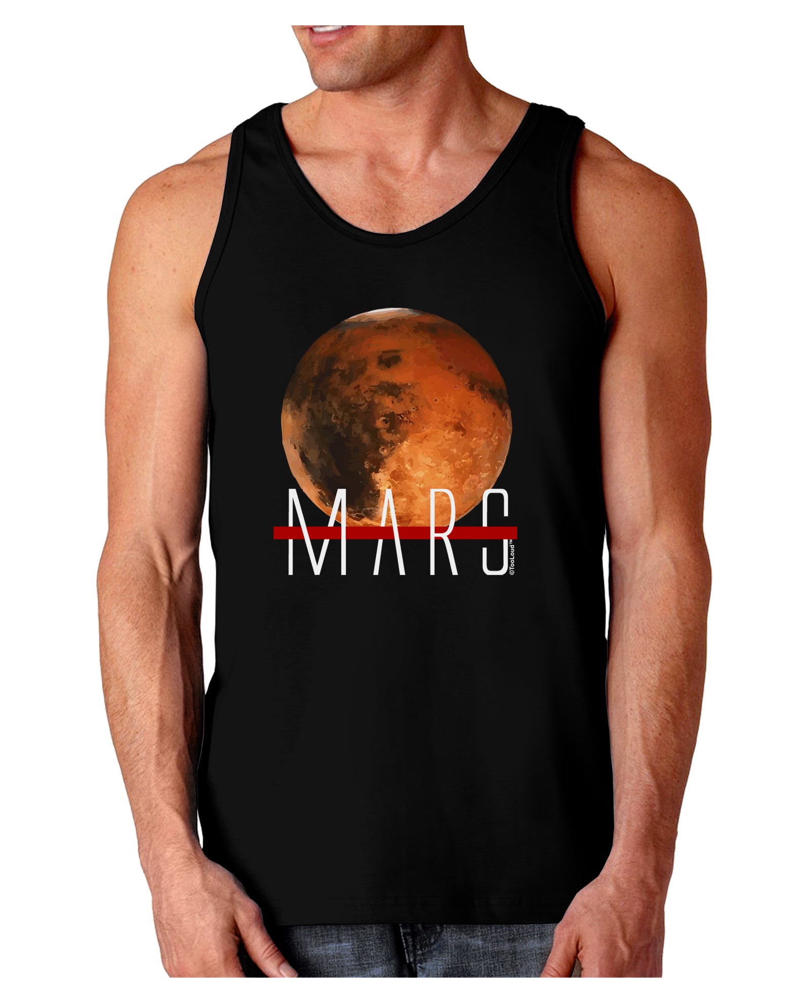 Planet Mars Text Dark Loose Tank Top-Mens Loose Tank Top-TooLoud-Black-Small-Davson Sales
