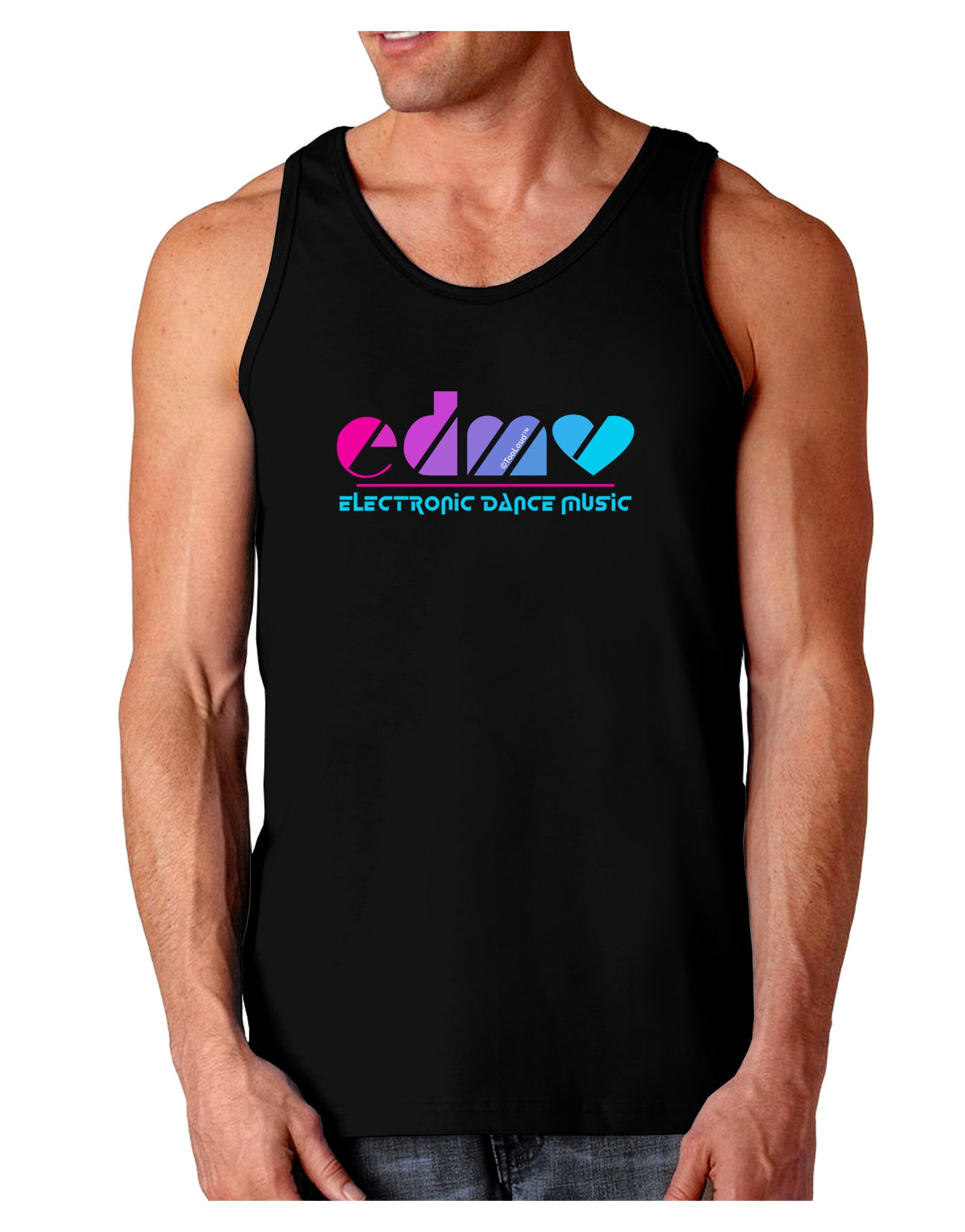EDM Heart Dark Loose Tank Top-Mens Loose Tank Top-TooLoud-Black-Small-Davson Sales