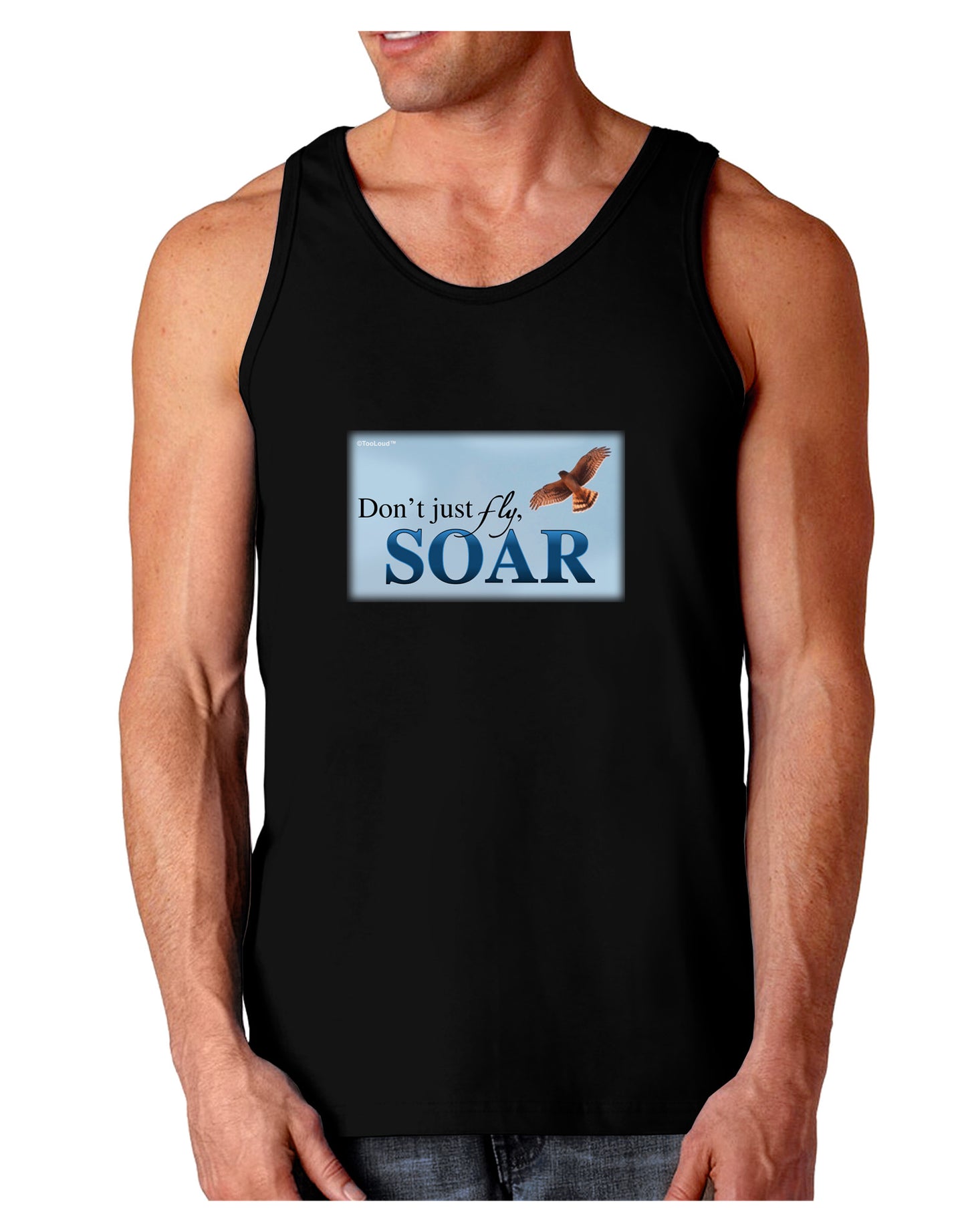 Don't Just Fly SOAR Dark Loose Tank Top-Mens Loose Tank Top-TooLoud-Black-Small-Davson Sales