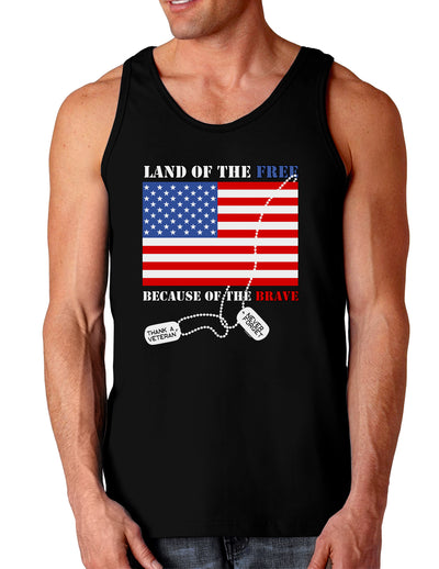 Home of the Free Because of the Brave Dark Loose Tank Top-Mens Loose Tank Top-TooLoud-Black-Small-Davson Sales