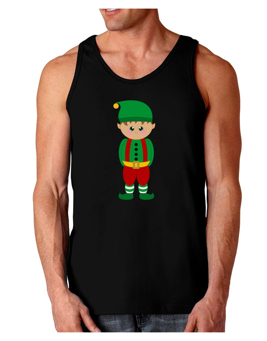 Cute Christmas Elf Boy Dark Loose Tank Top-Mens Loose Tank Top-TooLoud-Black-Small-Davson Sales