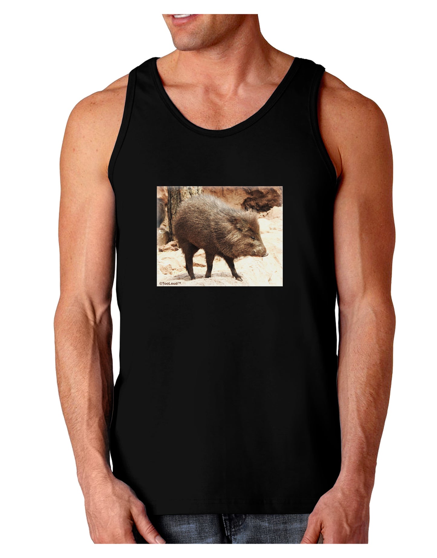 Little Javelina Dark Loose Tank Top-Mens Loose Tank Top-TooLoud-Black-Small-Davson Sales