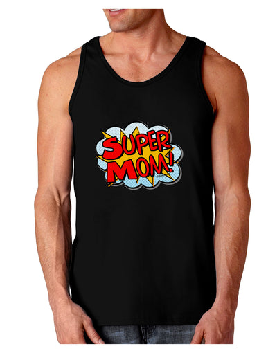 Super Mom - Superhero Comic Style Dark Loose Tank Top-Mens Loose Tank Top-TooLoud-Black-Small-Davson Sales