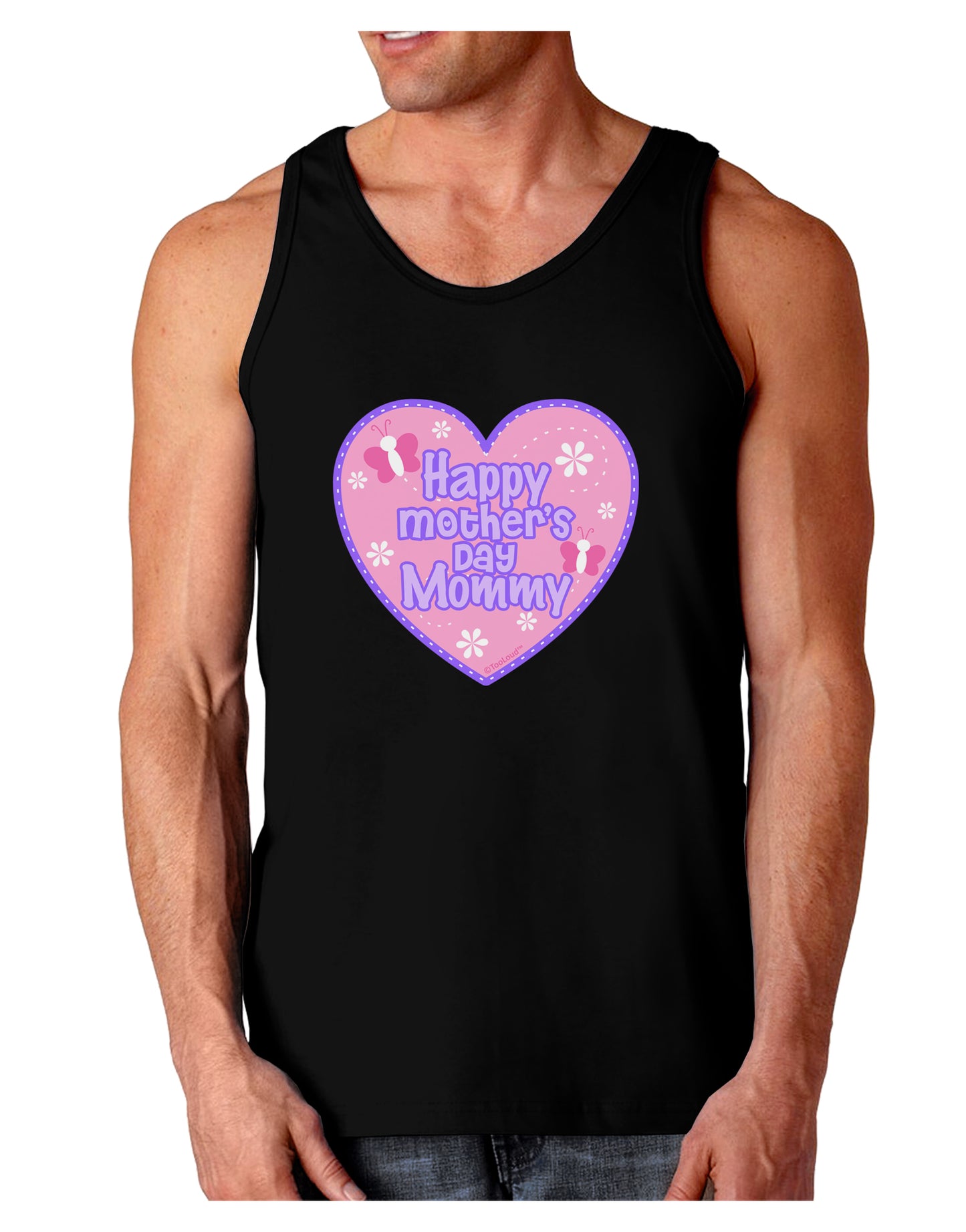 Happy Mother's Day Mommy - Pink Dark Loose Tank Top by TooLoud-Mens Loose Tank Top-TooLoud-Black-Small-Davson Sales