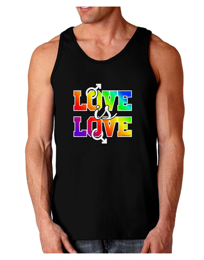 Love Is Love Gay Pride Dark Loose Tank Top-Mens Loose Tank Top-TooLoud-Black-Small-Davson Sales