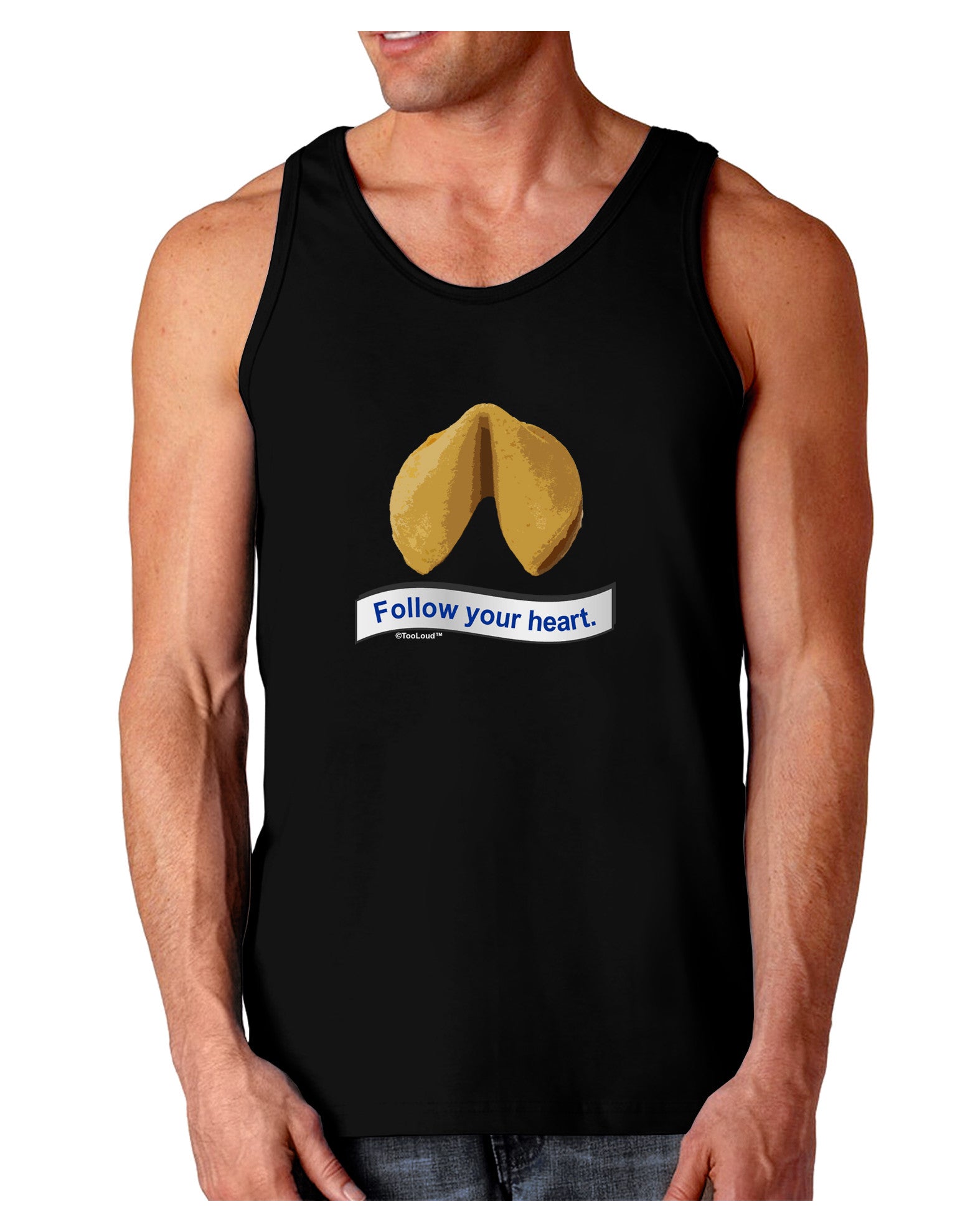 Follow Your Heart Fortune Dark Loose Tank Top-Mens Loose Tank Top-TooLoud-Black-Small-Davson Sales