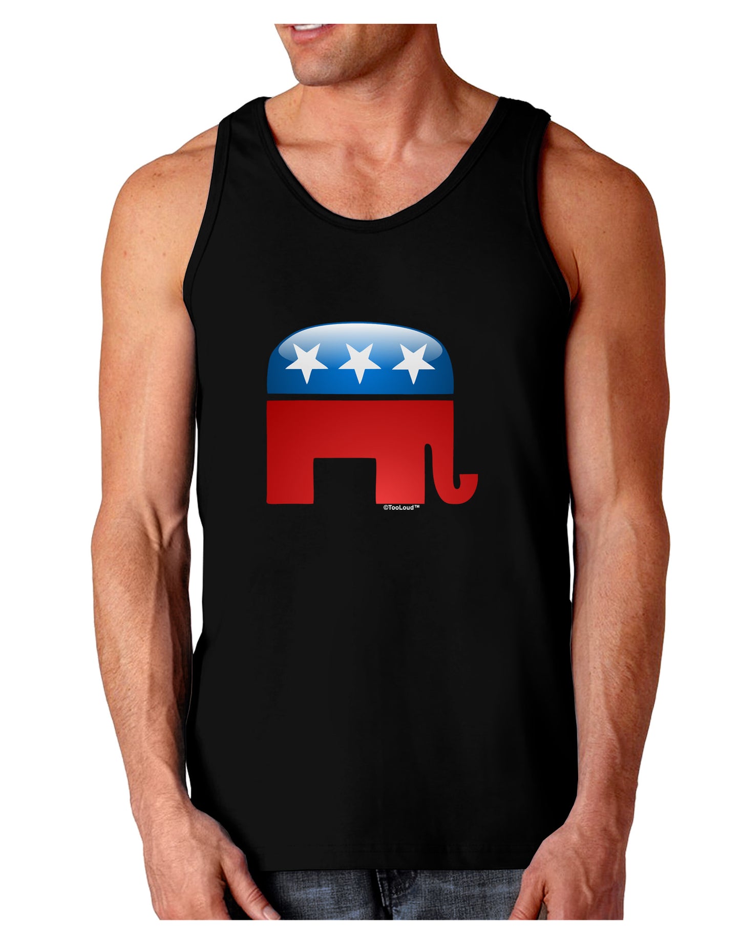Republican Bubble Symbol Dark Loose Tank Top-Mens Loose Tank Top-TooLoud-Black-Small-Davson Sales