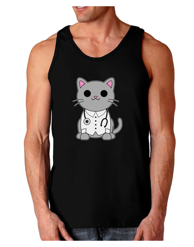 Dr Cat MD - Cute Cat Design Dark Loose Tank Top by TooLoud-Mens Loose Tank Top-TooLoud-Black-Small-Davson Sales