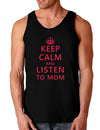 Keep Calm and Listen To Mom Dark Loose Tank Top-Mens Loose Tank Top-TooLoud-Black-Small-Davson Sales