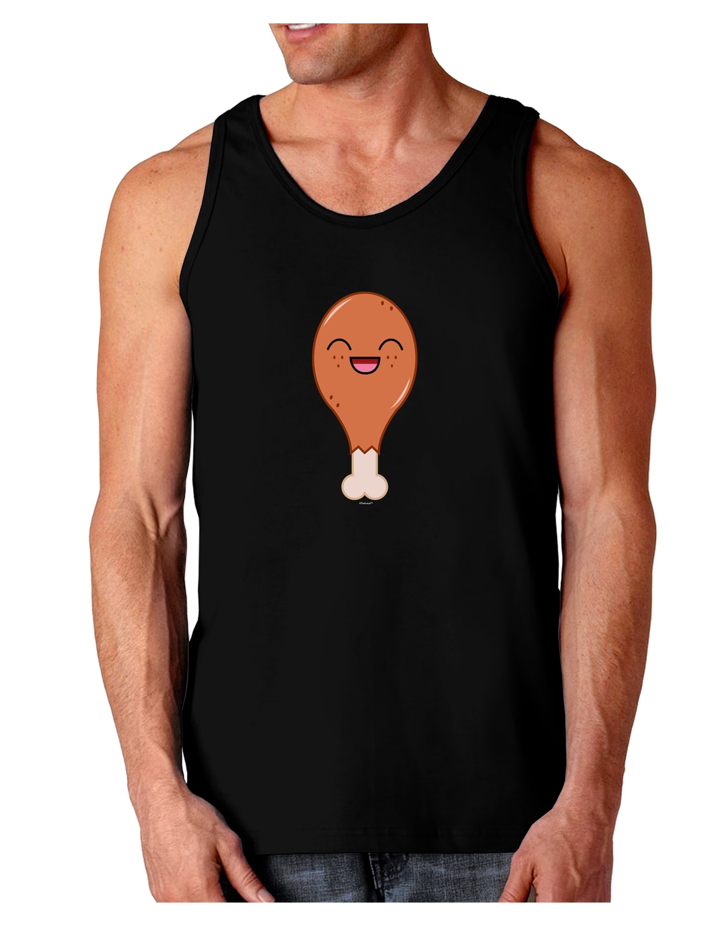 Chicken Leg Dark Loose Tank Top-Mens Loose Tank Top-TooLoud-Black-Small-Davson Sales