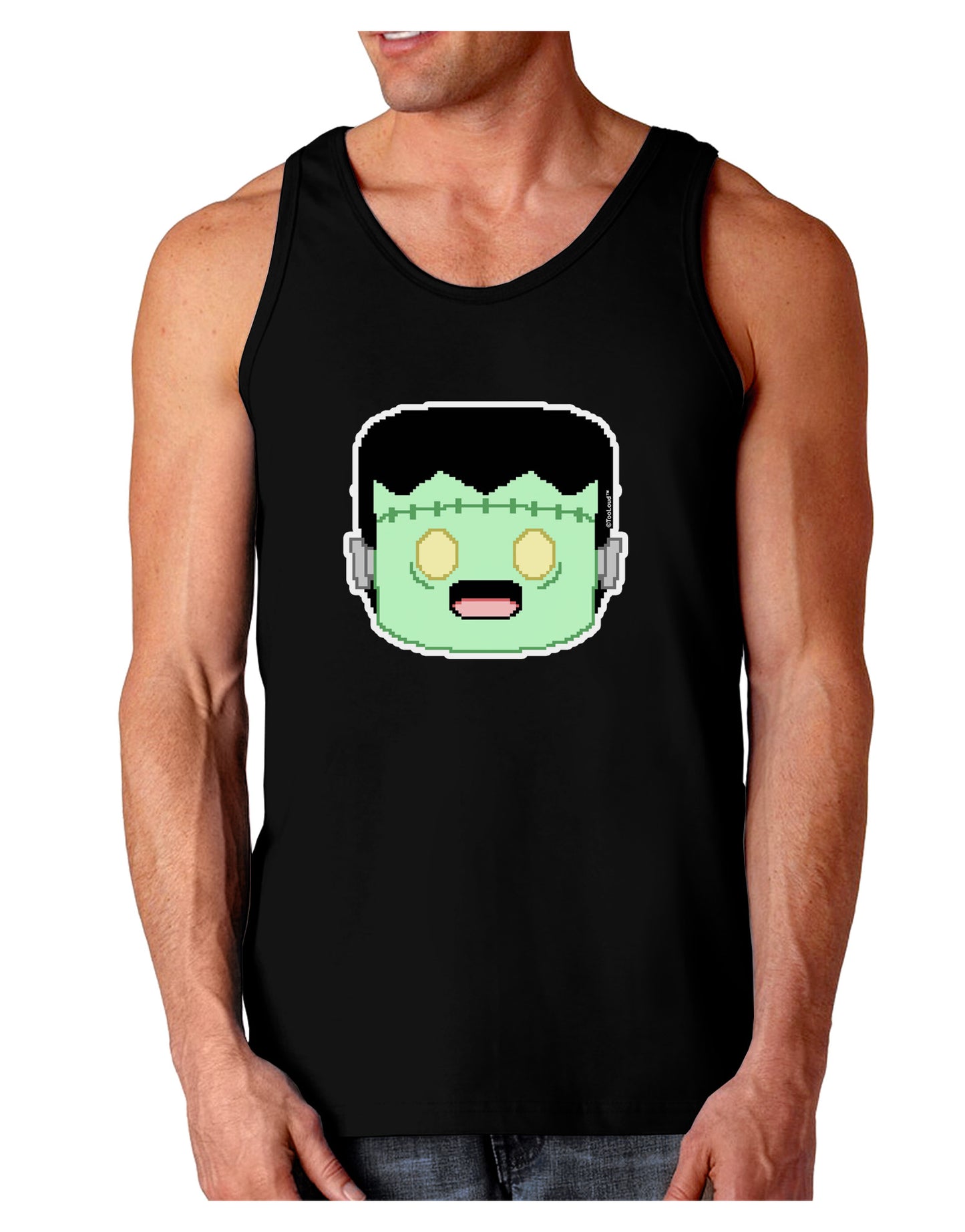 Cute Pixel Monster Dark Loose Tank Top-Mens Loose Tank Top-TooLoud-Black-Small-Davson Sales