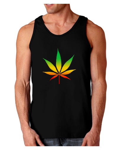 Marijuana Leaf Rastafarian Colors Dark Loose Tank Top-Mens Loose Tank Top-TooLoud-Black-Small-Davson Sales