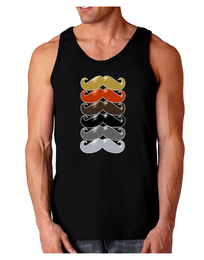 Natural Mustache Rainbow Dark Loose Tank Top-Mens Loose Tank Top-TooLoud-Black-Small-Davson Sales