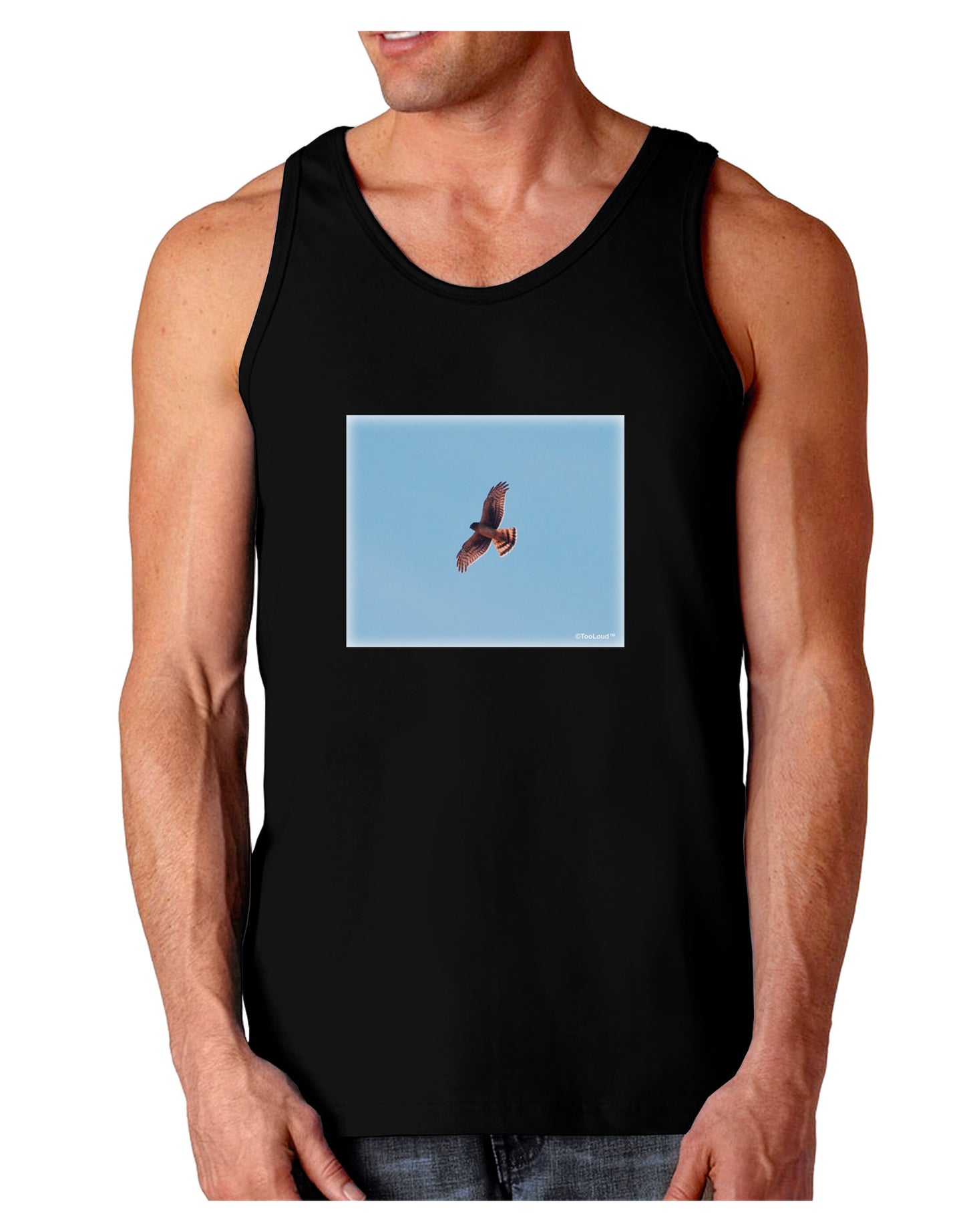Soaring Peregrine Dark Loose Tank Top-Mens Loose Tank Top-TooLoud-Black-Small-Davson Sales