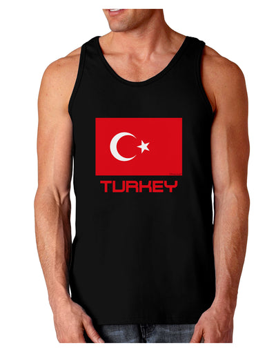 Turkey Flag with Text Dark Loose Tank Top by TooLoud-Mens Loose Tank Top-TooLoud-Black-Small-Davson Sales