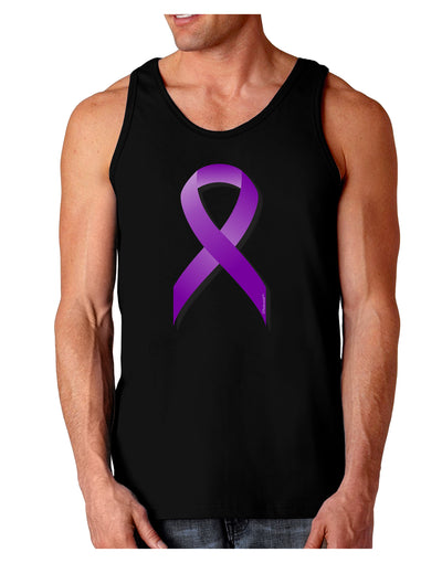 Crohn’s Disease Awareness Ribbon - Purple Dark Loose Tank Top-Mens Loose Tank Top-TooLoud-Black-Small-Davson Sales