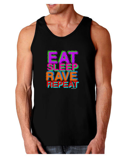 Eat Sleep Rave Repeat Color Dark Loose Tank Top by TooLoud-Mens Loose Tank Top-TooLoud-Black-Small-Davson Sales