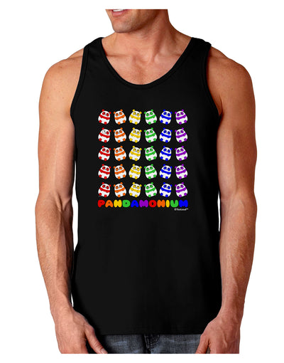 Pandamonium Rainbow Pandas Dark Loose Tank Top by TooLoud-Mens Loose Tank Top-TooLoud-Black-Small-Davson Sales