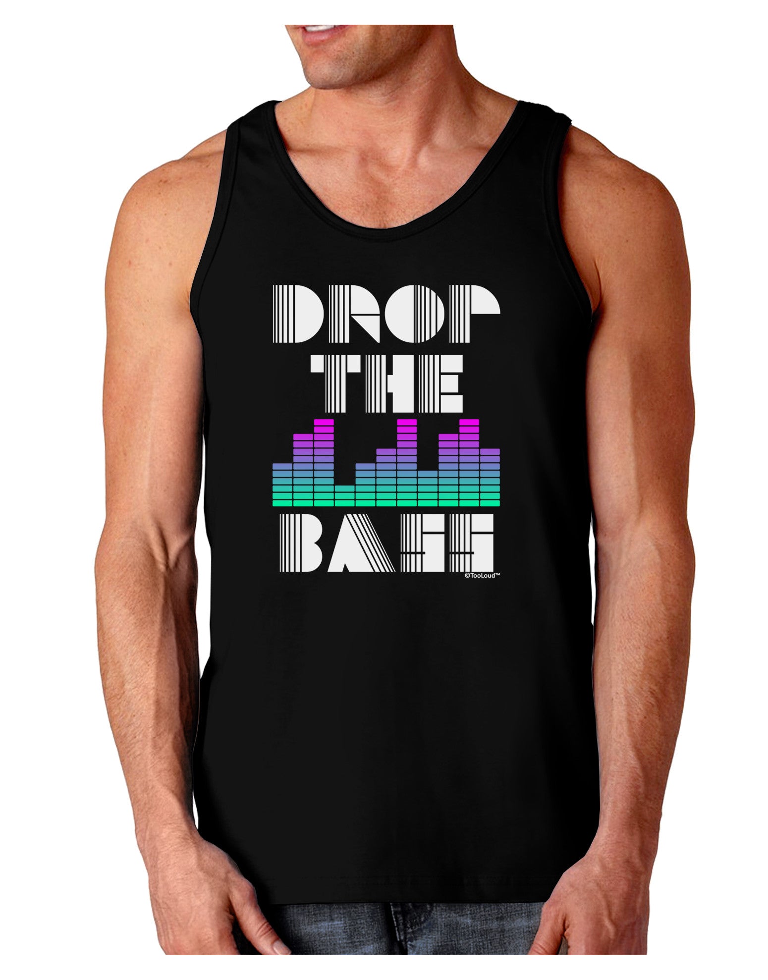 Drop the Bass Dark Loose Tank Top-Mens Loose Tank Top-TooLoud-Black-Small-Davson Sales