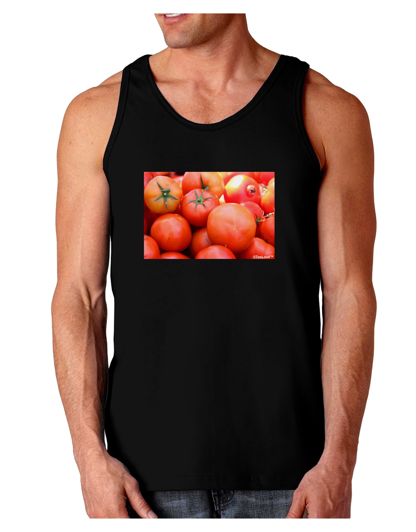 Buy Local Produce Tomatoes Dark Loose Tank Top-Mens Loose Tank Top-TooLoud-Black-Small-Davson Sales