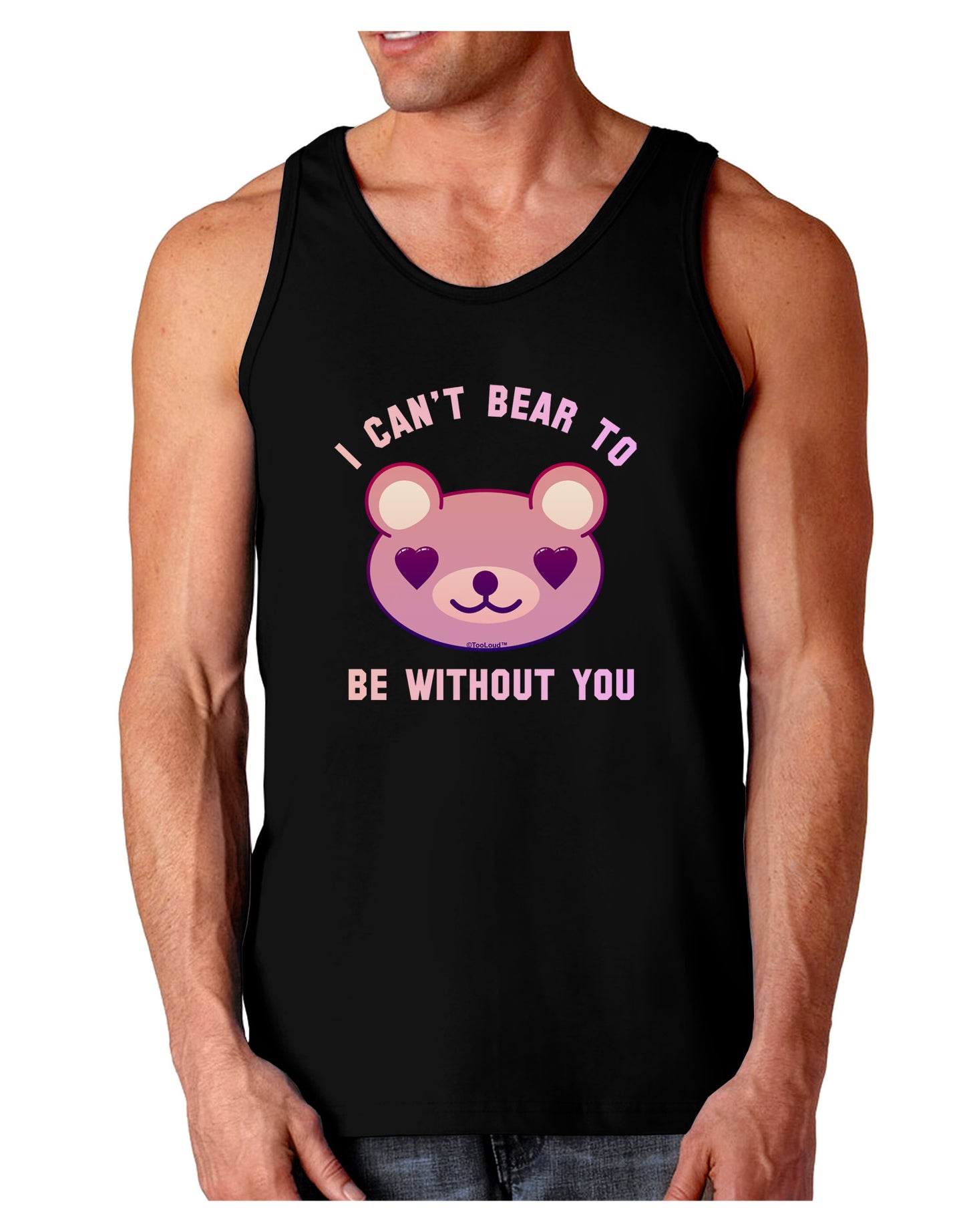 I Can't Bear to be Without You Dark Loose Tank Top by-Mens Loose Tank Top-TooLoud-Black-Small-Davson Sales