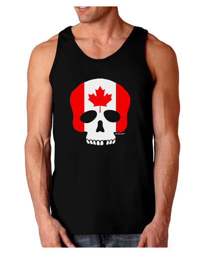 Skull Flag Canada Dark Loose Tank Top-Mens Loose Tank Top-TooLoud-Black-Small-Davson Sales