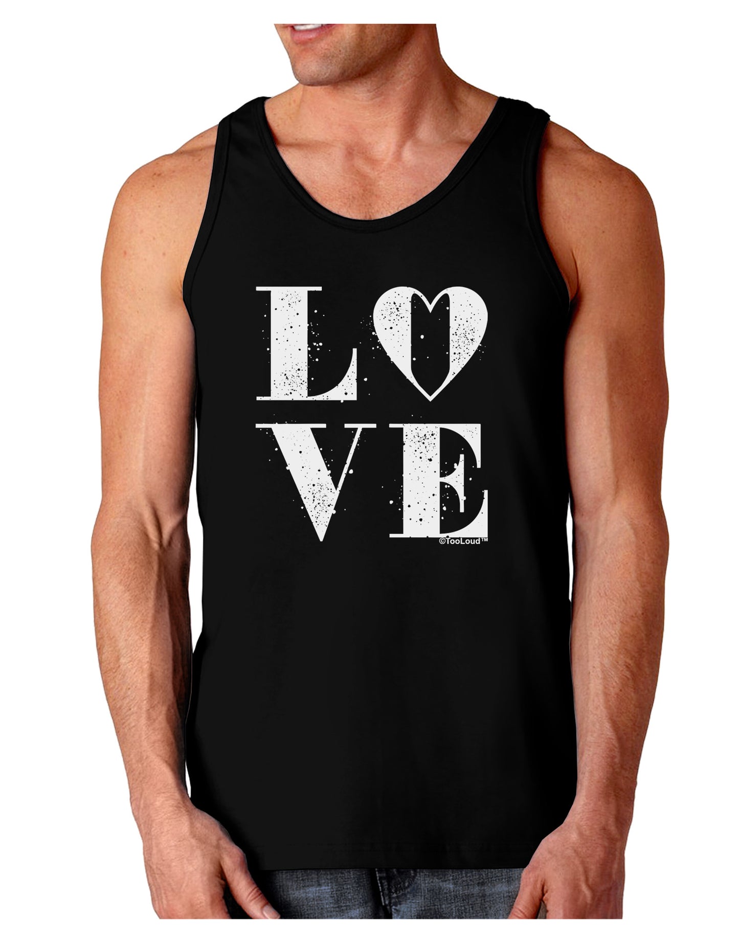 Love Splatter Dark Loose Tank Top-Mens Loose Tank Top-TooLoud-Black-Small-Davson Sales