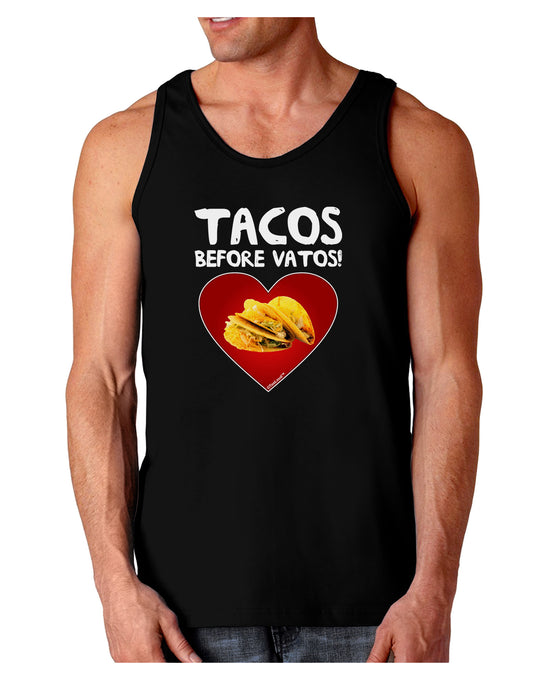 Tacos before Vatos Dark Loose Tank Top-Mens Loose Tank Top-TooLoud-Black-Small-Davson Sales
