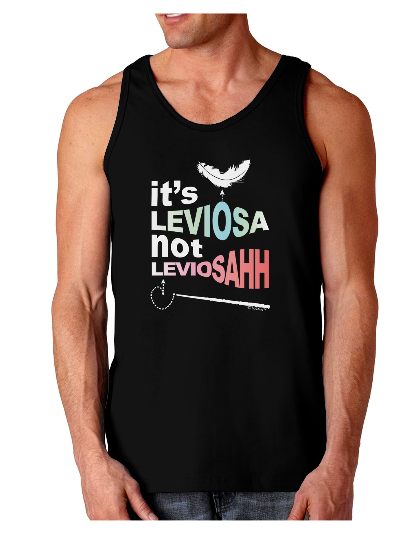 It's LeviOsa not LeviosAHH Dark Loose Tank Top-Mens Loose Tank Top-TooLoud-Black-Small-Davson Sales