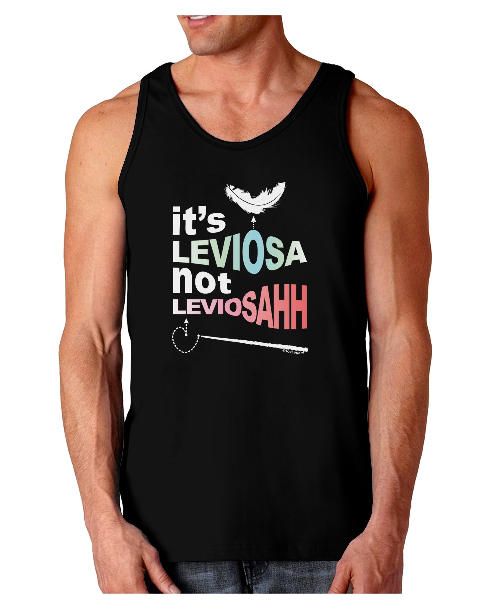 It's LeviOsa not LeviosAHH Dark Loose Tank Top-Mens Loose Tank Top-TooLoud-Black-Small-Davson Sales