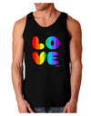 Rainbow LOVE Text Dark Loose Tank Top by TooLoud-Mens Loose Tank Top-TooLoud-Black-Small-Davson Sales