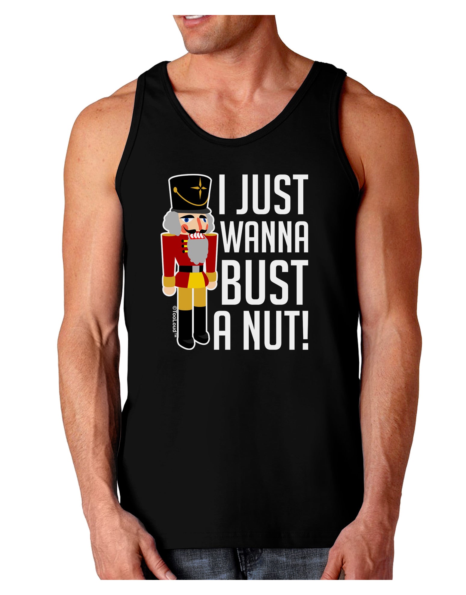 I Just Wanna Bust A Nut Nutcracker Dark Loose Tank Top by-Mens Loose Tank Top-TooLoud-Black-Small-Davson Sales