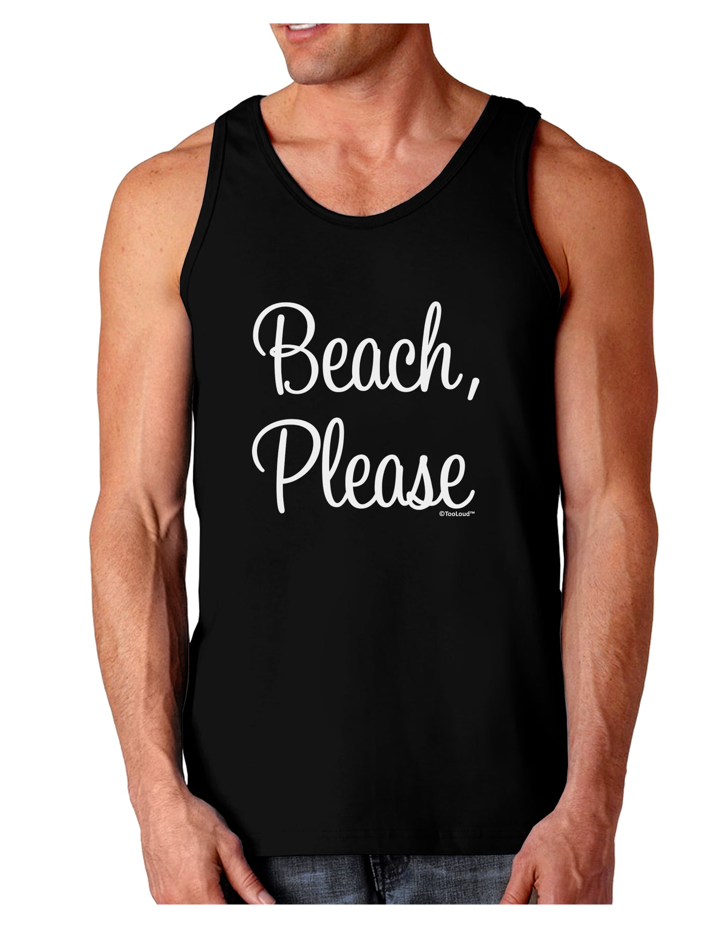Beach Please Dark Loose Tank Top-Mens Loose Tank Top-TooLoud-Black-Small-Davson Sales