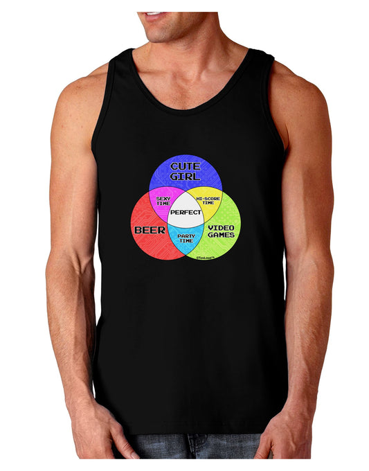 Beer Girl and Games Diagram Dark Loose Tank Top-Mens Loose Tank Top-TooLoud-Black-XXX-Large-Davson Sales