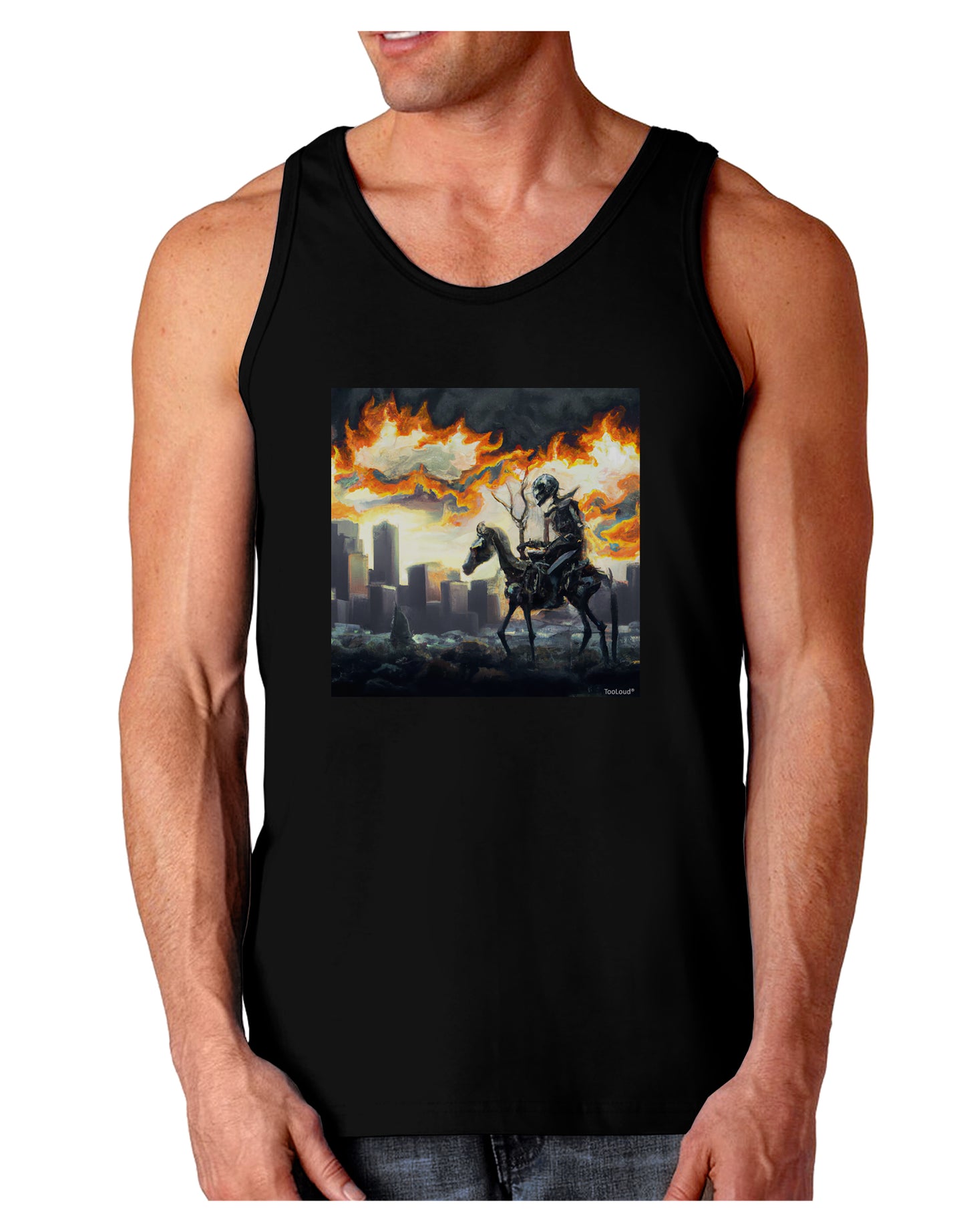 Grimm Reaper Halloween Design Loose Tank Top-Mens-LooseTanktops-TooLoud-Black-Small-Davson Sales