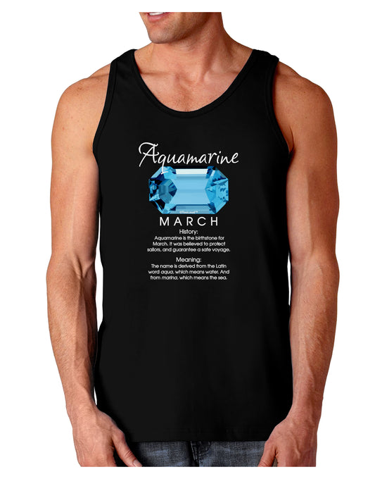 Birthstone Aquamarine Dark Loose Tank Top-Mens Loose Tank Top-TooLoud-Black-Small-Davson Sales