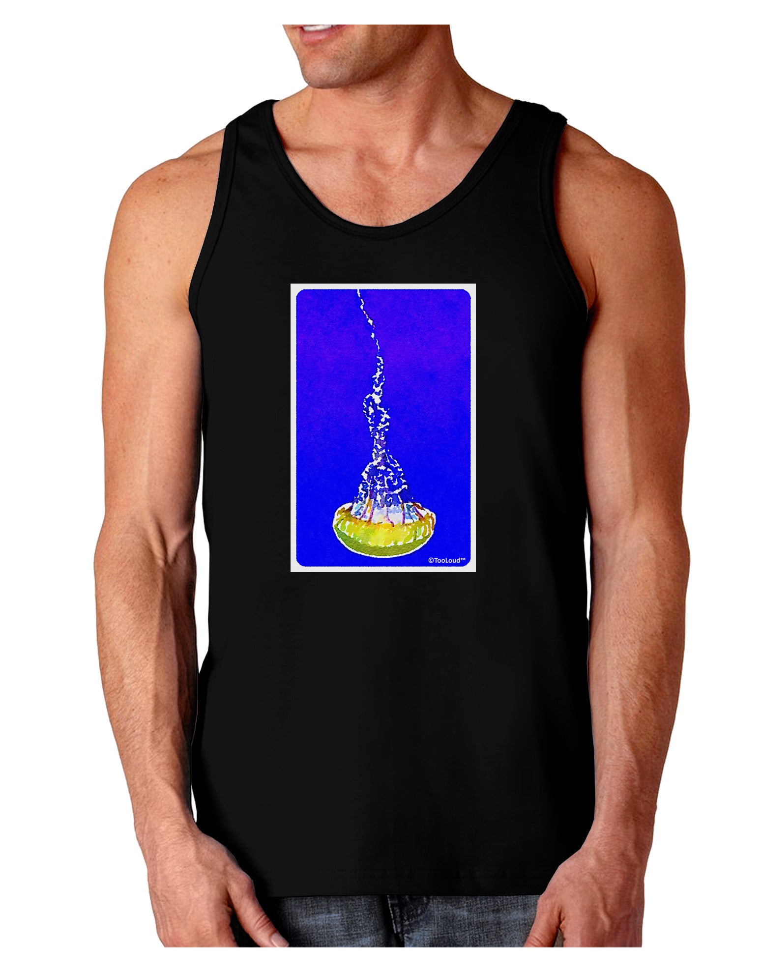 Solo Jellyfish Watercolor Dark Loose Tank Top-Mens Loose Tank Top-TooLoud-Black-Small-Davson Sales