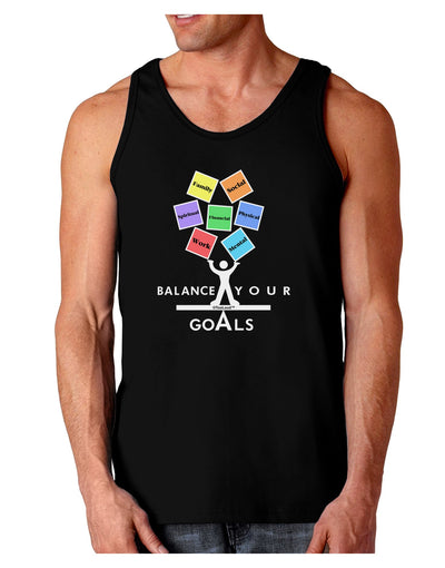 Balance Your Goals Dark Loose Tank Top-Mens Loose Tank Top-TooLoud-Black-XXX-Large-Davson Sales