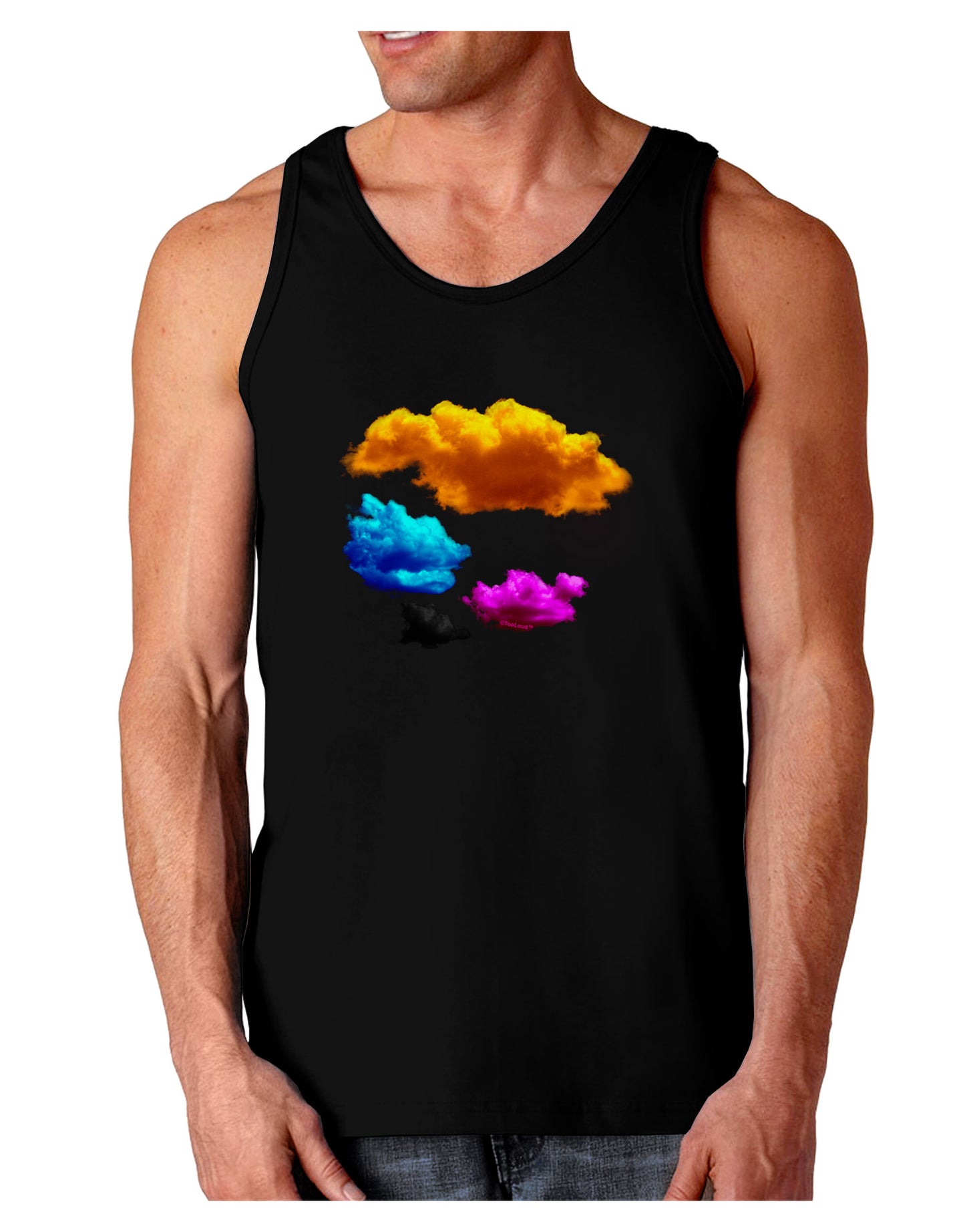 CMYK Clouds Dark Loose Tank Top-Mens Loose Tank Top-TooLoud-Black-Small-Davson Sales