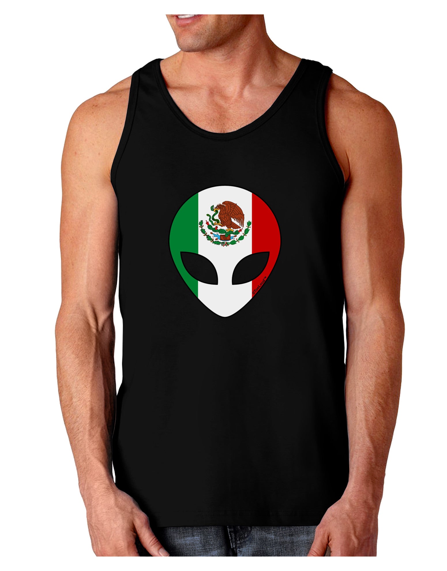 Mexican Flag Extraterrestrial Dark Loose Tank Top-Mens Loose Tank Top-TooLoud-Black-Small-Davson Sales