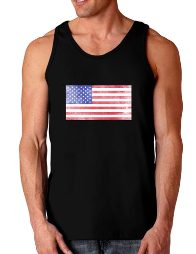 Weathered American Flag Dark Loose Tank Top-Mens Loose Tank Top-TooLoud-Black-Small-Davson Sales