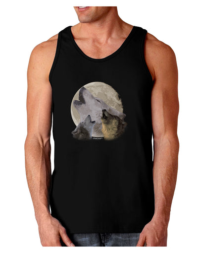 Three Wolves Howling at the Moon Dark Loose Tank Top by TooLoud-Mens Loose Tank Top-TooLoud-Black-Small-Davson Sales